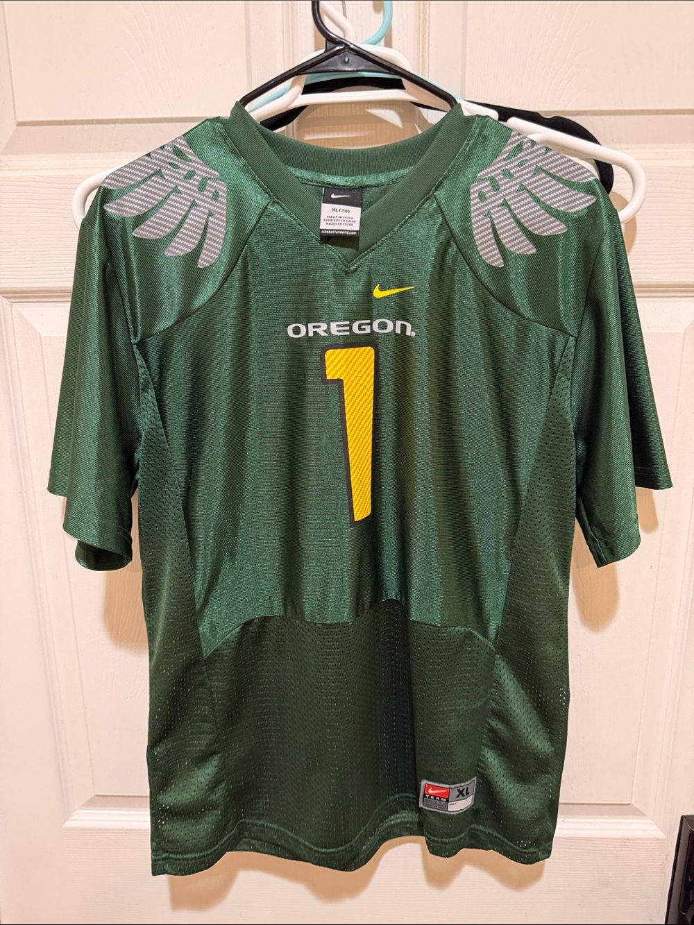 Nike Green and Yellow Oregon Football Jersey #1